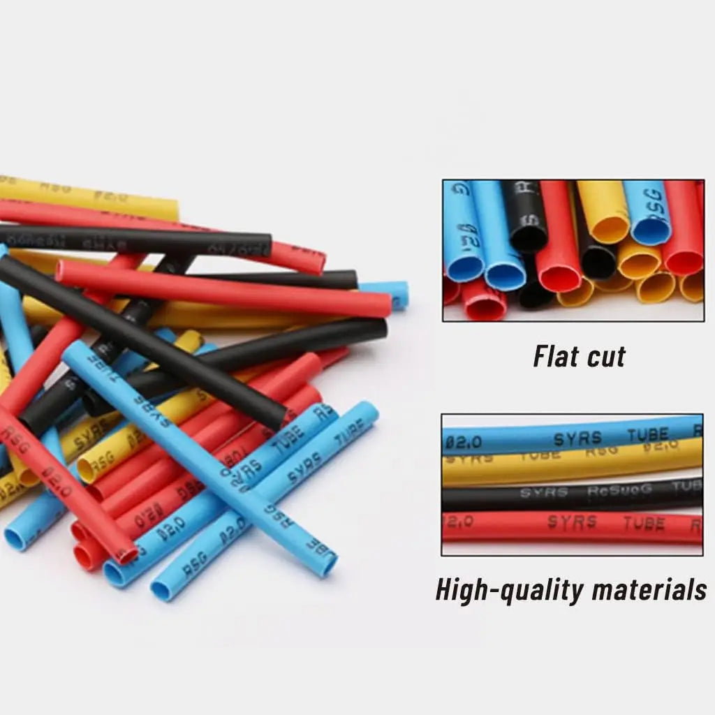 164/328PCS Heat Shrink Tubing 2:1Wire Cable Wrap Assortment Electric Insulation Tube Kit 5 Color 8 Size