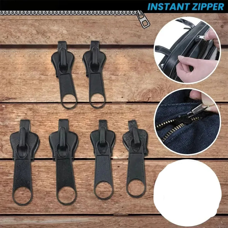 6pcs Universal Instant Fix Zipper Repair Kit Replacement Zip Slider Teeth Rescue Sewing Clothes Bag Zippers Tool Accessories
