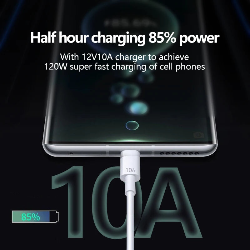 3PCS 100W 10A USB Type C USB Cable Super Fast Charing Line for Xiaomi Samsung Huawei Honor Quick Charge USB C Cables Data Cord