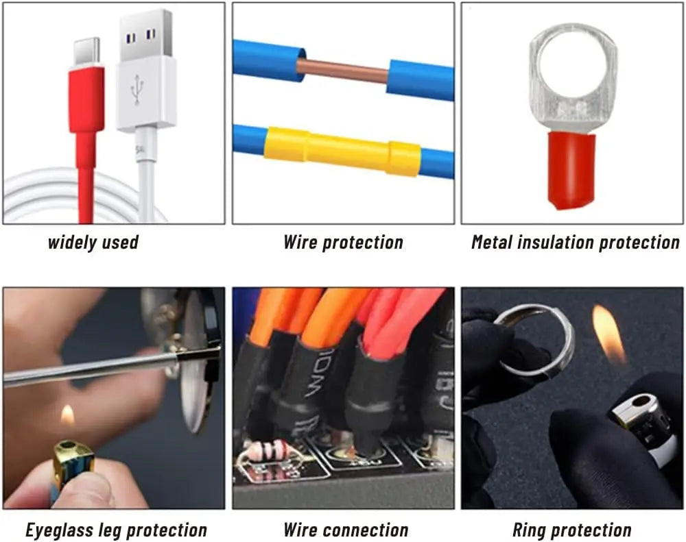 164/328PCS Heat Shrink Tubing 2:1Wire Cable Wrap Assortment Electric Insulation Tube Kit 5 Color 8 Size