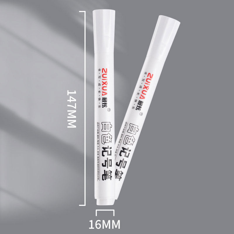White Marker Pens set Oily Waterproof White Gel Pen DIY Graffiti Sketching Marker Stationery Writing School Supplies brush