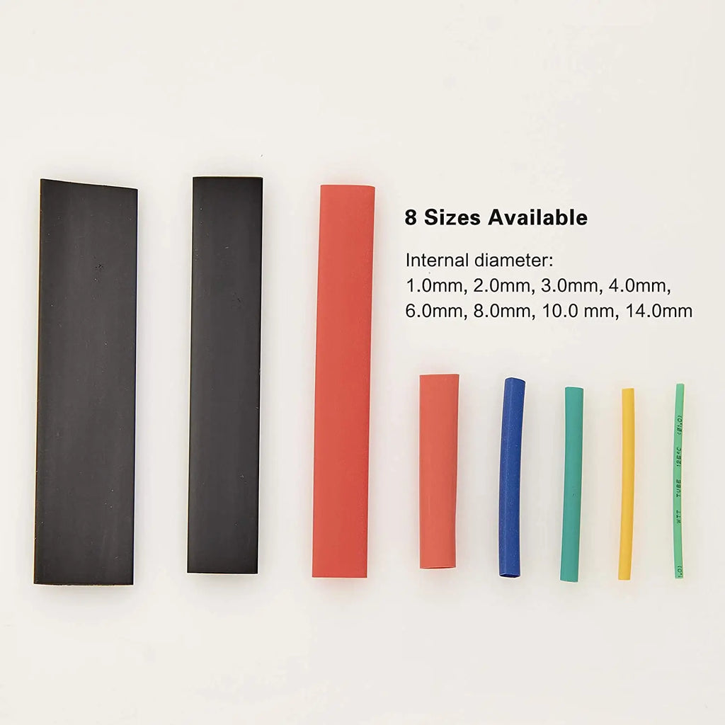 164/328PCS Heat Shrink Tubing 2:1Wire Cable Wrap Assortment Electric Insulation Tube Kit 5 Color 8 Size