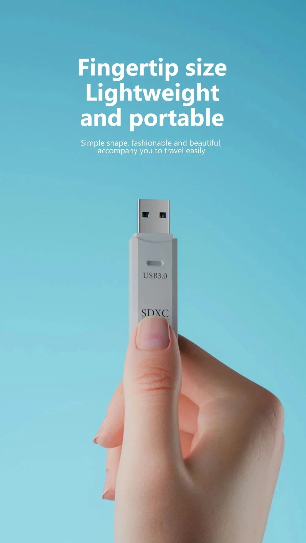 USB 3.0 SD TF Card Reader 2 in 1 High Speed Smart Cardreader Adapter for PC Laptop Notebook Computer Camera Car Mounted